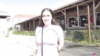 GERMAN SCOUT - Curvy Big natural Tits Teen Wendy Marvell at Public Pickup Casting Fuck