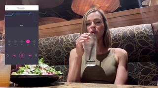 Cumming hard in public restaurant with Lush remote controlled vibrator