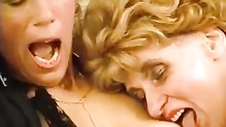 Three hairy grannies playing with each other 