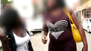 Naughty Amateur black lezzies get taped