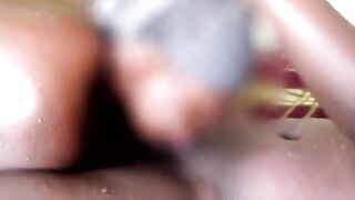 Naughty Amateur black lezzies get taped