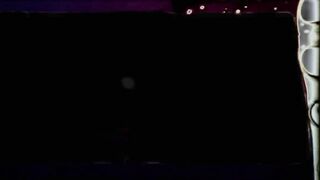 School girl lesbian foursome on red leather sofa