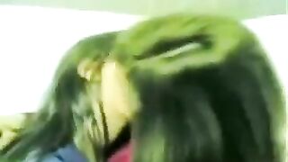 two girls good deep kiss