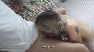 DollHole – Sweaty girl climbing on a warm, fat cock