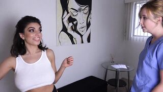 Hot lesbian sex on the massage table