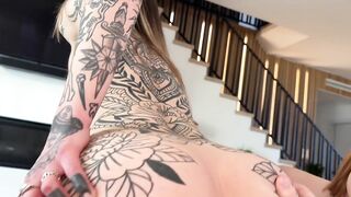 fucking my tattooed coworker with my gf…i cum inside them both - jak knife, chloe foxxe