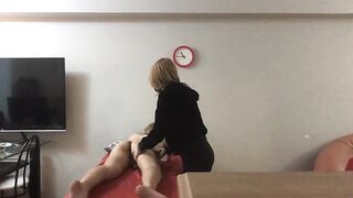 Legit Blonde Masseuse Giving in to Huge Asian Cock - 1st appearance