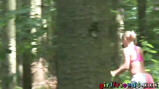 Girlfriends Outdoor lesbian pussy eating