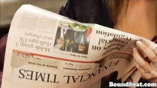 Blonde Maid Cleaning And Kissing Mistresses Feet