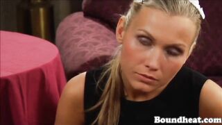 Blonde Maid Cleaning And Kissing Mistresses Feet