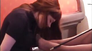 Young sniff mature Lady nylon feet 2