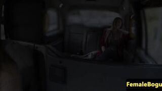 Bigtitted british cabbie pussylicking babe