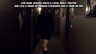 Me fucked and creampied by lots of guys at a porn theater