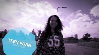 Blonde teens toying twats outdoors