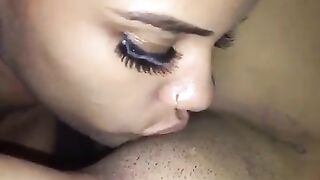 Eating chocolate pussy 