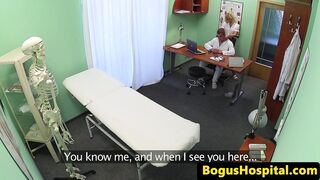 Nurse massaging patients big naturals