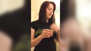 Girl drinks friend's pee