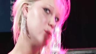 lesbian dildo show on public stage