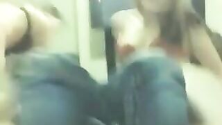 3 girls have fun on webcam