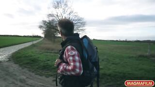 Red haired slim cougar with big tits Grace sucking a hard penis and getting hairy snatch cummed