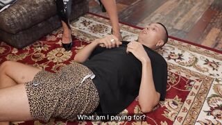 Facesitting and Dominating On Step-son For Skipping College