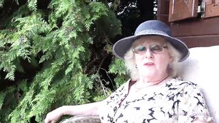 AuntJudys - 66yo Hairy Mature GILF Mrs. Claire Sucks Your Cock in the Garden (POV)