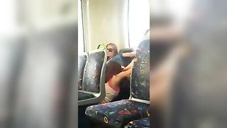 Licking pussy in bus.