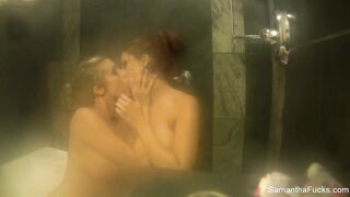 Lesbian shower fun with Samantha Saint and Jayden Cole