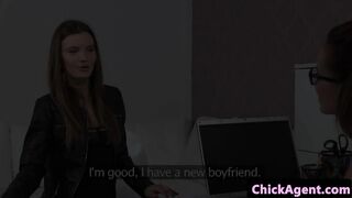 Czech casting amateur toyed by lesbian agent