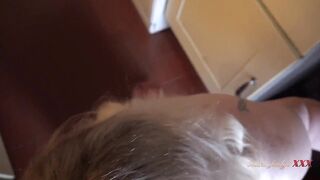 AuntJudysXXX - Your Busty BBW Wife Megan Sucks Your Cock in the Kitchen (POV)