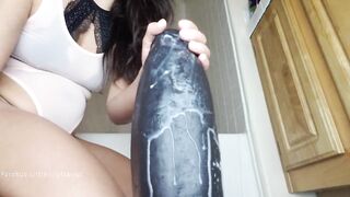 Taking GIANT 11+ INCH THICK Boss Hogg Dildo In My Pussy. Stretched WIDE.