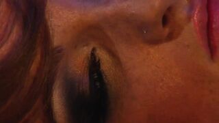 Brunette moans with ecstasy while slut rubs her pussy lips