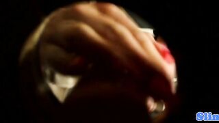 Bukkaked les scissoring drenched in cum