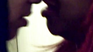 Wife girl on girl kiss