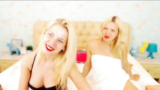 Two russian lesbians teasing and kissing