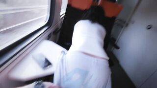 Very Risky sex in public on a train for money With a gorgeous woman real amateur couple Dada Deville