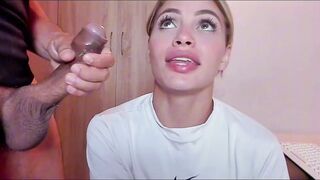 blowjobs, she try to find a hard cum in her mouth