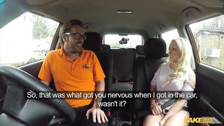 Fake Driving School - Sexy Blonde gets her sweet Scottish pussy slammed in a car