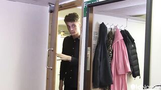 AGEDLOVE Horny Jack fucks the old actress in the dressing room
