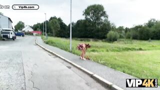 VIP4K. Red riding hood loves to show her pussy in her boyfriend’s car