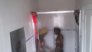 lesbian neighbor spied fucking with strapon by the windows