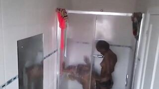 lesbian neighbor spied fucking with strapon by the windows