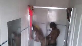 lesbian neighbor spied fucking with strapon by the windows
