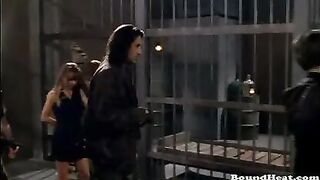 Orgy in a castle with lesbian slaves