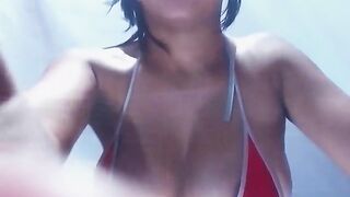 Lesbian friends playing in front the camera