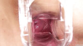 PJGIRLS Macro pussy - Exploration deep inside Nathaly s pussy with speculum