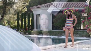 Beautiful Glamour Pornstar Cara Brett Plays With Her Big Titties