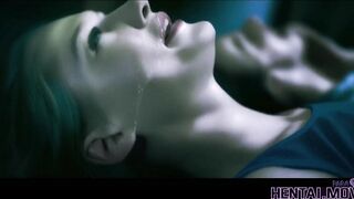 AI HENTAI - Haunted House Lesbian Threesome - Alien Creatures Possess Hot Girls