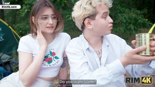RIM4K. Swap wives, mutual rimming and anal fuck in the forest