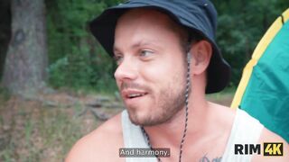 RIM4K. Swap wives, mutual rimming and anal fuck in the forest
